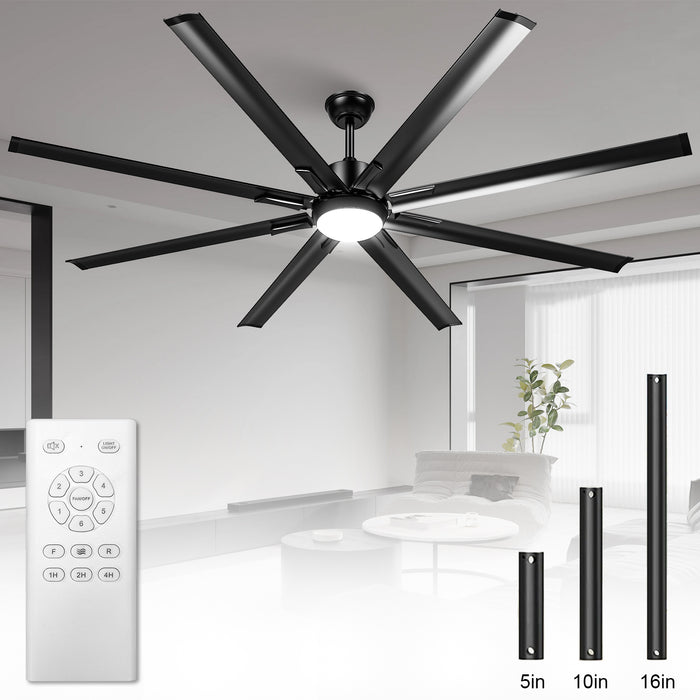 72in Modern Large Ceiling Fan with Light, Reversible DC Motor, 3CCT