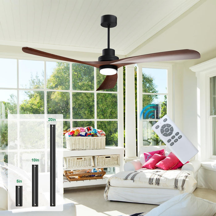 56in Large Silent Ceiling Fan with Remote, Reversible DC Motor,3CCT