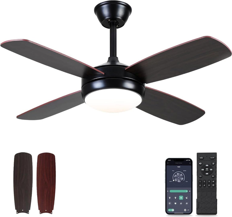 42in Ceiling Fan with Light and Dimmable and Reversible Motor