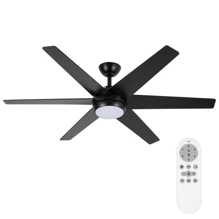 52in Ceiling Fans with LED Lights 6 Blades, 6 Speed, Dimmable, 3CCT