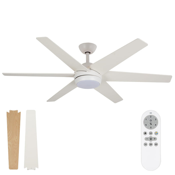 52in Ceiling Fans with LED Lights 6 Blades, 6 Speed, Dimmable, 3CCT