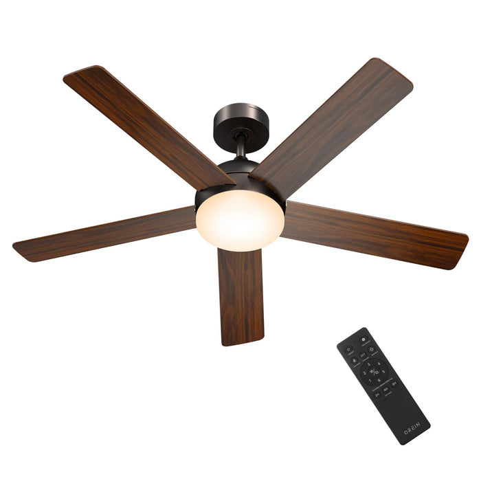 52in Ceiling Fans with Lights and Remote, 2400lm Dimmable 6CCT LED Light