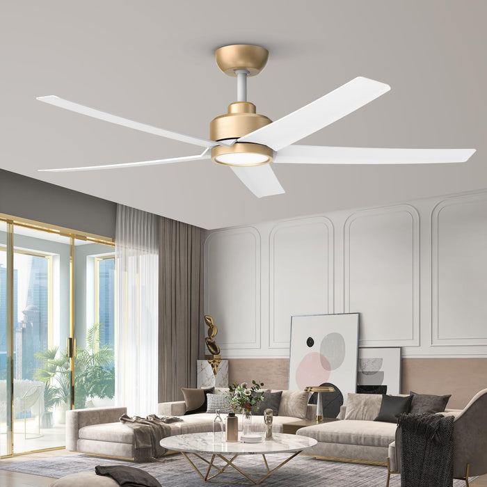 52in Ceiling Fan with Light and Remote Control, 3CCT, Quiet DC Motor