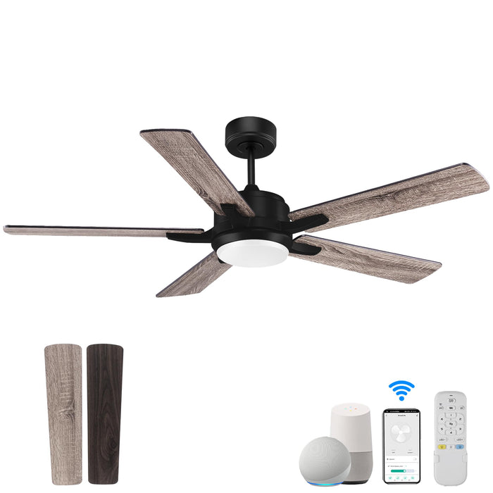 52in Smart Ceiling Fans with Lights Remote,Quiet DC Motor,WIFI Alexa