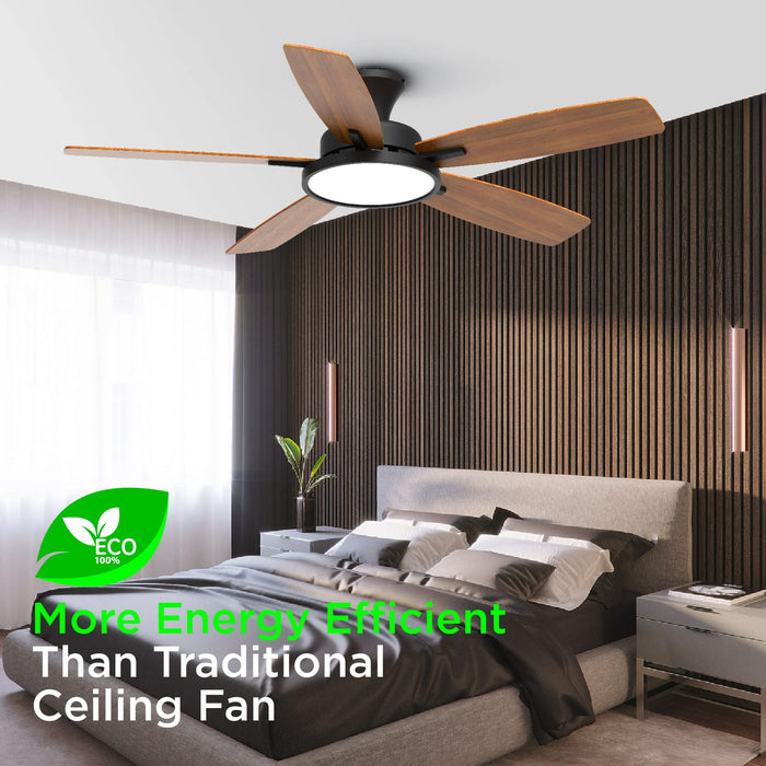 52in Ceiling Fans with Lights,Ultra Silent,with 3CCT and Dimmable Light